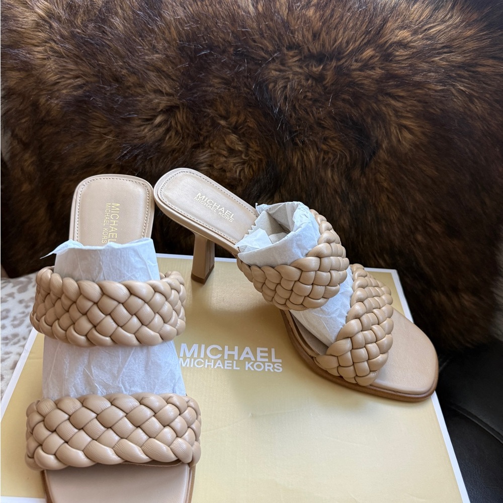 Michael Kors Women's Beige Braided Heels